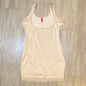 Spanx Champagne Nude Sculpting Bodysuit Dress Adjustable Straps 1X Shapewear